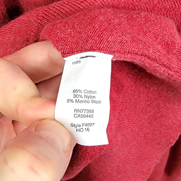 J. Crew Cotton Blend Vneck Soft Red Sweater Men's Size XL - Picture 9 of 10